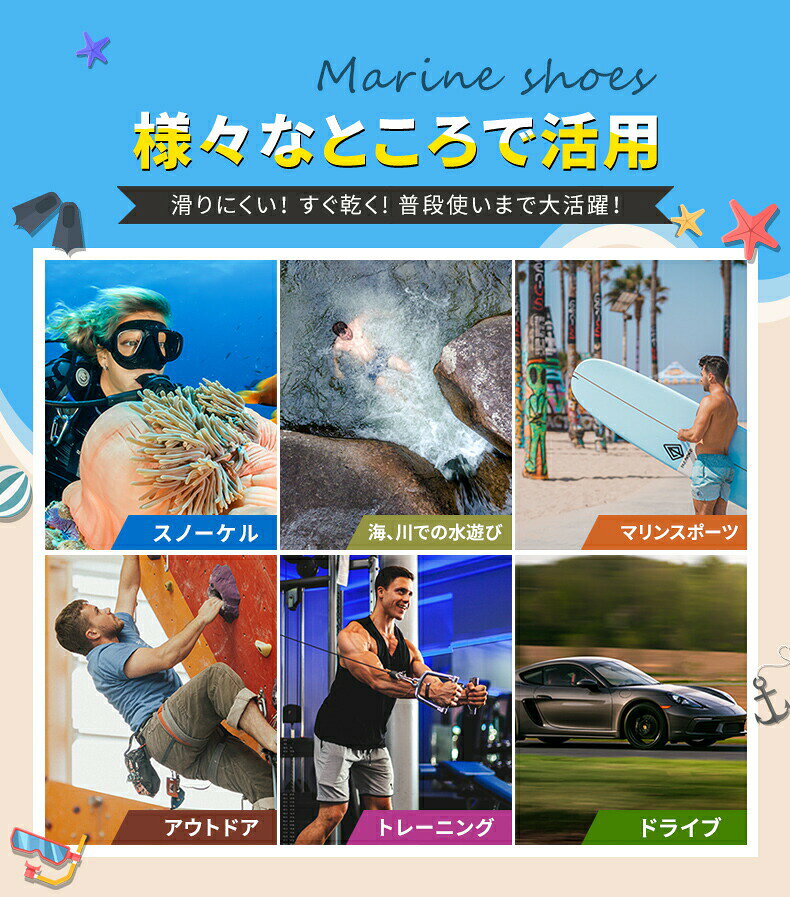 スローショップのマリンシューズ アクアシューズ ウォーターシューズ 水遊び 靴 キッズ レディース メンズ 大人用 子供用 水陸両用 シュノーケリング フ｜アングル2