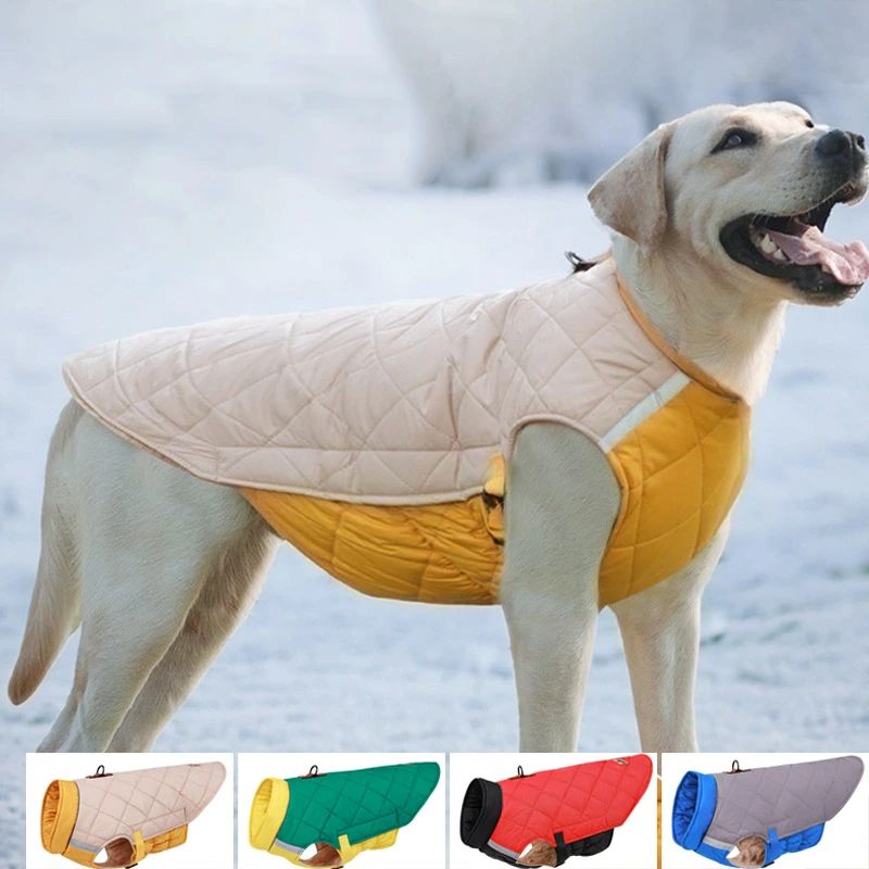 ペット服 犬秋冬服 ドッグウェア 犬用ベスト防寒コート アウター 可愛い 温かい 犬服 ペットウェア お出かけ お散歩 中型犬 大型犬 ブラ