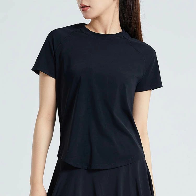 スローショップの2点セット テニスウェア レディース 半袖Tシャツ+スカート ゴルフウェア 吸汗 速乾 通気 軽量 スポーツウェア インナーパンツ付き バド｜アングル3