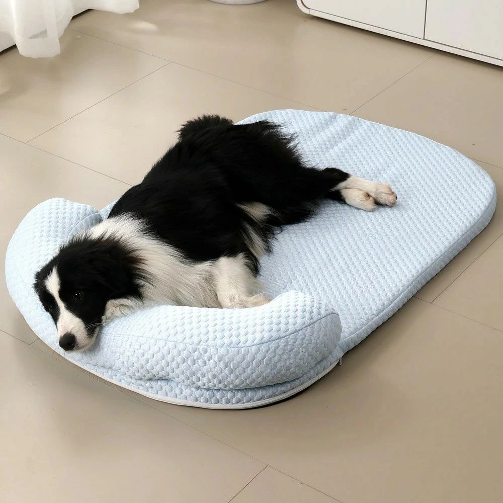 冷感 犬用 ペットベッド 夏 ひんやりマット 枕付きクッション 洗える 中大型犬 猫用 ハウス 通気性優れ 可愛い