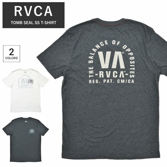 【割引クーポン配布中】 RVCA ルーカ Tシャツ TOMB SEAL SS T-SHIRT TEE 半袖 カットソー トップス メンズ S-XL ブラック ホワイト M4201RTO 【単品購入の場合はネコポス便発送】