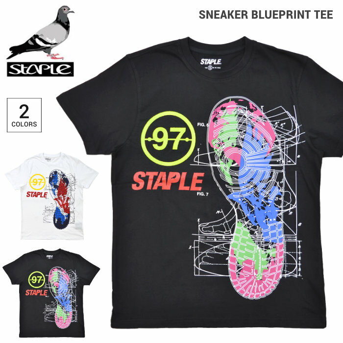 Rakuten - STAPLE ステイプル Tシャツ SNEAKER BLUEPRINT TEE 半袖 カットソー トップス メンズ S-XL ホワイト ブラック 2004C6022 【単品購入の場合はメール便発送】 【セール】