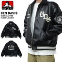  BEN DAVIS ベンデイビス ジャケット FAUX LEATHER FLIGHT JACKET レザー ワッペン 刺繍 フライトジャケット アウター ブルゾン メンズ M-XL ブラック T-24380000