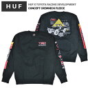 【割引クーポン配布中】 HUF × TRD ハフ × トヨタ・レーシング・デベロップメント スウェット CONCEPT CREWNECK FLEECE フリース トレーナー メンズ M-XL ブラック PF00672