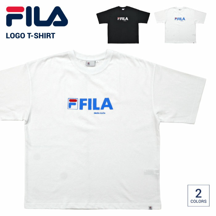 楽天Slow time life【割引クーポン配布中】 FILA HERITAGE フィラ ヘリテージ Tシャツ S/S GRAPHIC T-SHIRT 半袖 カットソー メンズ M-XL ブラック ホワイト FM9911 【単品購入の場合はメール便発送】【バーゲン】