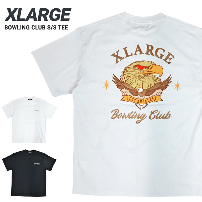 【割引クーポン配布中】 XLARGE エクストララージ Tシャツ BOWLING CLUB S/S TEE 半袖 カットソー トップス メンズ M-XL ブラック ホワイト 101232011038 【単品購入の場合はメール便発送】