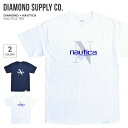 楽天Slow time life【割引クーポン配布中】 DIAMOND SUPPLY Co. ダイヤモンド サプライ × NAUTICA ノーティカ NAUTICA TEE 半袖 カットソー トップス メンズ S-XL ネイビー ホワイト C20DMPA404S 【単品購入の場合はネコポス便発送】【バーゲン】