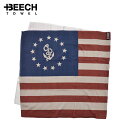 楽天Slow time life【割引クーポン配布中】 BEECH ビーチ Anchor U.S. Flag ビーチタオル バスタオル ブランケット 大判タオル BEECH TOWEL サーフタオル EU製 【RCP】【バーゲン】