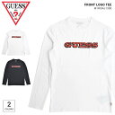 ゲス ペアTシャツ 【割引クーポン配布中】 GUESS ゲス ロンT FRONT LOGO TEE 長袖 Tシャツ カットソー トップス メンズ S-L ブラック ホワイト M1RI0AJ1300 【単品購入の場合はネコポス便発送】