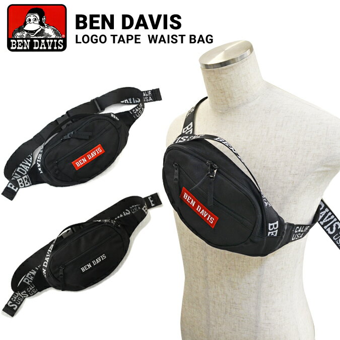 ベンデイビス バッグ メンズ 【割引クーポン配布中】 BEN DAVIS ベンデイビス LOGO TAPE WAIST BAG ショルダーバッグ ウエストバッグ ボディバッグ 鞄 メンズ レディース ユニセックス BDW-9306 【ネコポス便発送で送料無料】