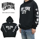 【割引クーポン配布中】 BILLIONAIRE BOYS CLUB ビリオネアボーイズクラブ パーカー NEW YORK CITY HOODIE フリース スウェット メンズ M-XL ブラック BBCJP193K001 【クリアランス】