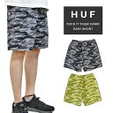  HUF ハフ ショーツ FUCK IT TIGER CAMO EASY SHORT ショートパンツ ハーフパンツ 迷彩柄 メンズ S-XL ブラック オリーブ PT00123 