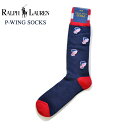 POLO Ralph Lauren (ポロ ラルフローレン) P-WING SOCKS ソックス 靴下 アメリカ直営店買付の本物/正規品 サイズ/ONESIZE (対応サイズ約24cm〜30.5cm/シューサイズ) P-WING(ウイングフット)のグラフィック刺繍を散りばめたデザイン。 人気のロゴデザインが魅力的なソックス。 素材/84% COTTON、13% NYLON、1% SPANDEX、2% OTHER FIBER 原産国/KOREA 状態/新品■ ブランド説明 RALPH LAUREN / ラルフローレン 高級スーツやポロシャツなどで名を知られるアメリカン・トラディショナルの代表的ブランド。 ラルフローレンの中でもヴィンテージ感を追求したRRL(ダブルアールエル)や高級ラインのBLACK LABEL(ブラックレーベル)。 ポニーのロゴで知られる主軸のPOLO RALPH LAUREN(ポロラルフローレン)。その他にもブランドラインが存在し 今や知らない人がいないほどで世界中の人々に愛用されているブランド。 ■ アイテム説明 P-WING SOCKS P-WING(ウイングフット)のグラフィック刺繍を散りばめたデザイン。 人気のロゴデザインが魅力的なソックス。 アイテム：P-WING SOCKS 素材：84% COTTON、13% NYLON、1% SPANDEX、2% OTHER FIBER 原産国：KOREA カラー：ネイビー 状態：新品 ※商品によっては紙タグ、プライスタグなどが取れてしまっている商品もございます。 ※お客様のPCモニターによって、実際の商品の色合いと異なって見える場合がございます。 予めご了承くださいませ。 ■ サイズ サイズ ONESIZE (対応サイズ約24cm〜30.5cm/シューサイズ) ※ 当店平置きにて採寸しております為、多少の誤差はご了承くださいませ。