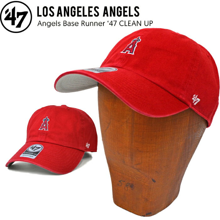 Rakuten - 47 キャップ '47 フォーティーセブン ANGELS BASE RUNNER 47 CLEAN UP CAP クリーンナップ キャップ 帽子 ストラップバックキャップ メンズ レディース ユニセックス 赤 レッド エンゼルス