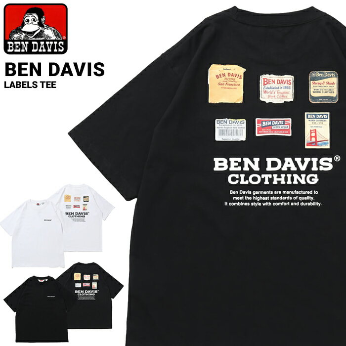 樂天商城 - ベンデイビス Tシャツ BEN DAVIS LABELS TEE 半袖 カットソー トップス ブラック ホワイト M-XL C-26580047 【単品購入の場合はメール便発送】