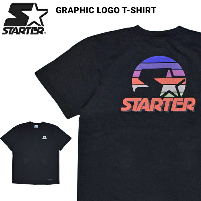 樂天商城 - STARTER スターター Tシャツ GRAPHIC LOGO TEE フロスト加工ひび割れプリントTシャツ 半袖 カットソー トップス M-XL X58756J 【単品購入の場合はメール便発送】【バーゲン】