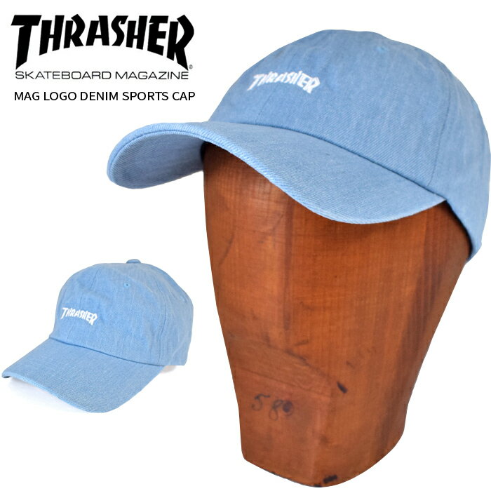 樂天商城 - THRASHER スラッシャー MAG LOGO DENIM SPORTS CAP キャップ STRAPBACK CAP 6パネルキャップ デニム ストラップバックキャップ 帽子 メンズ レディース ユニセックス ストリート スケート 【バーゲン】