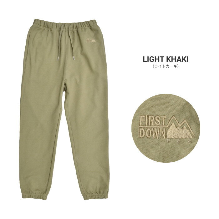 【割引クーポン配布中】 FIRST DOWN ファーストダウン パンツ SWEAT PANTS スウェットパンツ イージーパンツ メンズ M-XL ブラック ライトカーキ F272106C 【あす楽対応】【RCP】