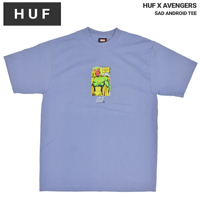 楽天Slow time life【割引クーポン配布中】 HUF × AVENGERS ハフ × アベンジャーズ Tシャツ SAD ANDROID TEE 半袖 カットソー トップス メンズ M-XL ヴィンテージ バイオレット TS02204 【単品購入の場合はネコポス便発送】