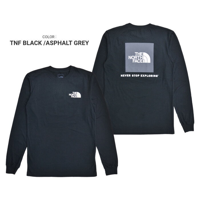 【割引クーポン配布中】 THE NORTH FACE ノースフェイス ロンT BOX NSE L/S TEE 長袖 Tシャツ カットソー トップス メンズ S-XL ブラック ホワイト NF0A4762 【単品購入の場合はネコポス便発送】