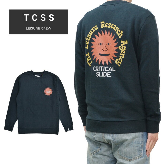 楽天Slow time life【割引クーポン配布中】 TCSS ティーシーエスエス スウェット LEISURE CREW フリース クルーネック トレーナー メンズ M-XXL ブラック FC2167 【バーゲン】