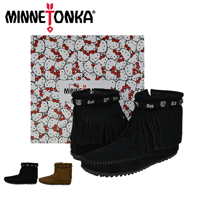 楽天Slow time life【割引クーポン配布中】 ミネトンカ MINNETONKA HELLO KITTY Fringe Boot フリンジスエードモカシン Moccasin サイドジップブーツ 【バーゲン】