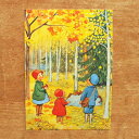 エルサベスコフ ポストカード 2枚セット いちねんのうた 紅葉 【絵本作家 北欧 かわいい イラスト おしゃれ】【メール便対象品】