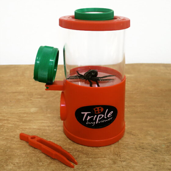 イタリア製 昆虫観察 昆虫採集 おもちゃ 自由研究 子供 男の子 プレゼント 誕生日 夏休み イタリア Navir ナヴィア 3way昆虫観察レンズ レッド