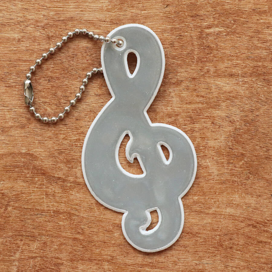 リフレクター キーホルダー グリミス 音符 ピアノ レッスンバッグ 北欧 おしゃれ 大人 反射板 入学 通学 安全 スウェーデン Glimmis グリミス リフレクター ト音記号 【メール便対象品】 2