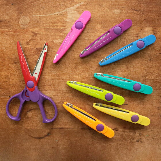 はさみ ギザギザ ピンキングはさみ 子供用 右利き キッズ 学童 小学生 ハサミ 工作 ジグザク 替刃 クラフト スペイン MILAN ミラン ギザギザはさみセ...