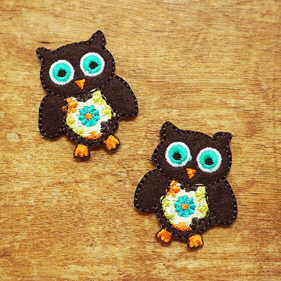 アップリケ アイロン ワッペン ふくろう 女の子 男の子 入園 入学 かわいい 手芸 ハンドメイド Totalit..