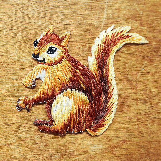 ワッペン アイロン アップリケ リス 動物 女の子 男の子 大人向け 入園 かわいい Totalitat トタリタッ..