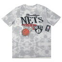 UNK【公式ライセンス★淡いワントーンのタイダイ】NBA Brooklyn Nets 半袖 Tシャツ【グレー】新品 メンズ ブルックリンネッツ バスケットボール Mitchell Ness ミッチェル ネス adidas アディダス NIKE ナイキ JUNK FOOD ヒップホップ ダンス HIP HOP【NEW YORK買い付け】