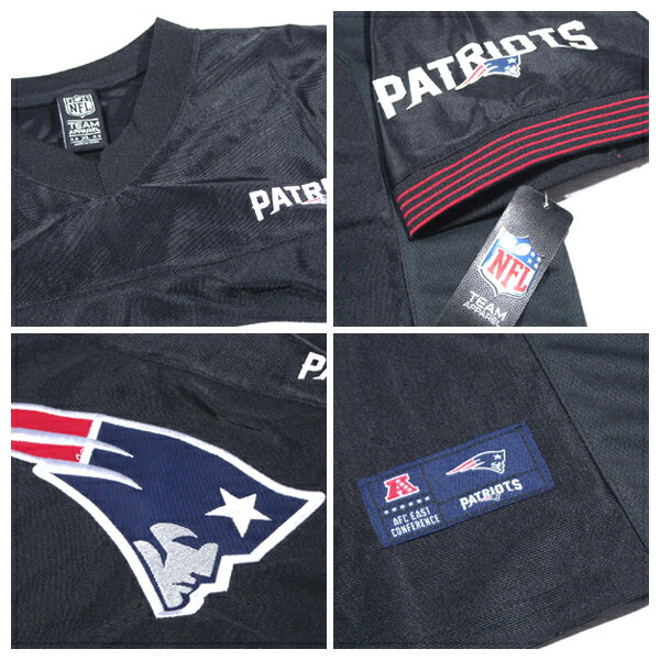 NFL OFFICIAL【海外限定★ツイル*刺繍のビッグロゴ】NFL New England Patriots ゲームジャージ【ブラック 黒】新品 メンズ レプリカ ユニホーム ニューイングランドペイトリオッツ アメリカンフットボール NIKE ナイキ Reebok リーボック PRO STANDARD【NEW YORK買い付け】
