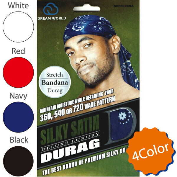 NO BRANDDeluxe Du-Rag新品 DREAM WORLD ドゥーラグ DURAG バンダナ柄 メンズ レディース 男女兼用 ヒップホップ ダンス HIP HOP 衣装 サテン B系 NEW ERA ニューエラ 40" LONG TAILS