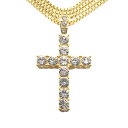 金メッキ【大粒のジルコニア★ベネチアンチェーン】クロス ネックレス【ゴールド/60cm】新品 メンズ レディース 男女兼用 アクセ GOLD ノーブランド Ki...