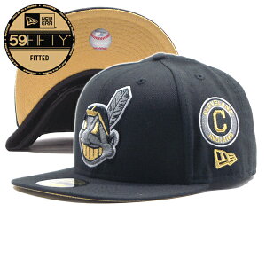 NEW ERA【マイナーチェンジ★59FIFTY★左右両面のサイドパッチ】MLB Cleveland Indians ベースボールキャップ【ブラック 黒】新品 ニューエラ キャップ メンズ レディース 男女兼用 クリーブランドインディアンス 旧ロゴ ワフー酋長 メジャーリーグ HIP HOP【NEW YORK買付】