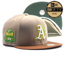 NEW ERA【レア配色★59FIFTY★球団設立40周年サイドパッチ】MLB Oakland Athletics ベースボールキャップ【サンドベージュ/ライトブラウン】新品 ニューエラ キャップ メンズ レディース 男女兼用 オークランドアスレチックス 野球 メジャーリーグ HIP HOP【NEW YORK買付け】