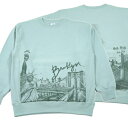 Slyder ORIGINAL【12.0oz★20周年記念モデル★両面プリント】Still diggin 039 NYC クルーネック スウェット【スモークグリーン 淡緑】新品 スライダー オリジナル メンズ Brooklyn Bridge 自由の女神 Apollo Theater ハーレム Yankee Stadium MLB ヒップホップ ダンス HIP HOP