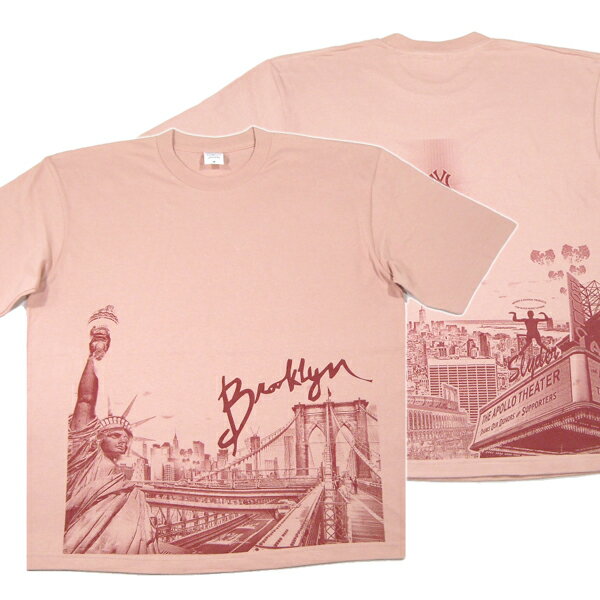 Slyder ORIGINAL【5.6oz★20周年記念モデル★両面プリント】Still diggin' NYC 半袖 Tシャツ【スモークピンク】新品 スライダー オリジナル メンズ Brooklyn Bridge 自由の女神 Apollo Theater ハーレム Yankee Stadium ヤンキース MLB ヒップホップ ダンス HIP HOP