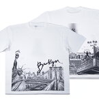 Slyder ORIGINAL【5.6oz★20周年記念モデル★両面プリント】Still diggin' NYC 半袖 Tシャツ【ホワイト 白】新品 スライダー オリジナル メンズ Brooklyn Bridge 自由の女神 Apollo Theater ハーレム Yankee Stadium ヤンキース MLB ヒップホップ ダンス HIP HOP