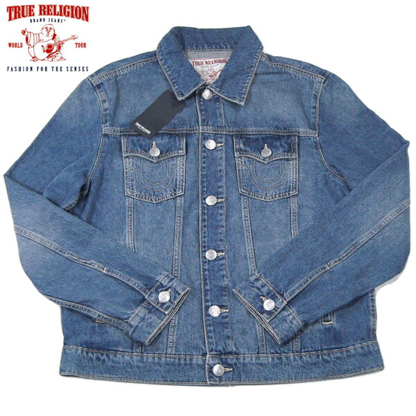 TRUE RELIGION【海外限定★ブームを超えるミディアムウォッシュ】デニムジャケット【ネイビー 淡紺】新..