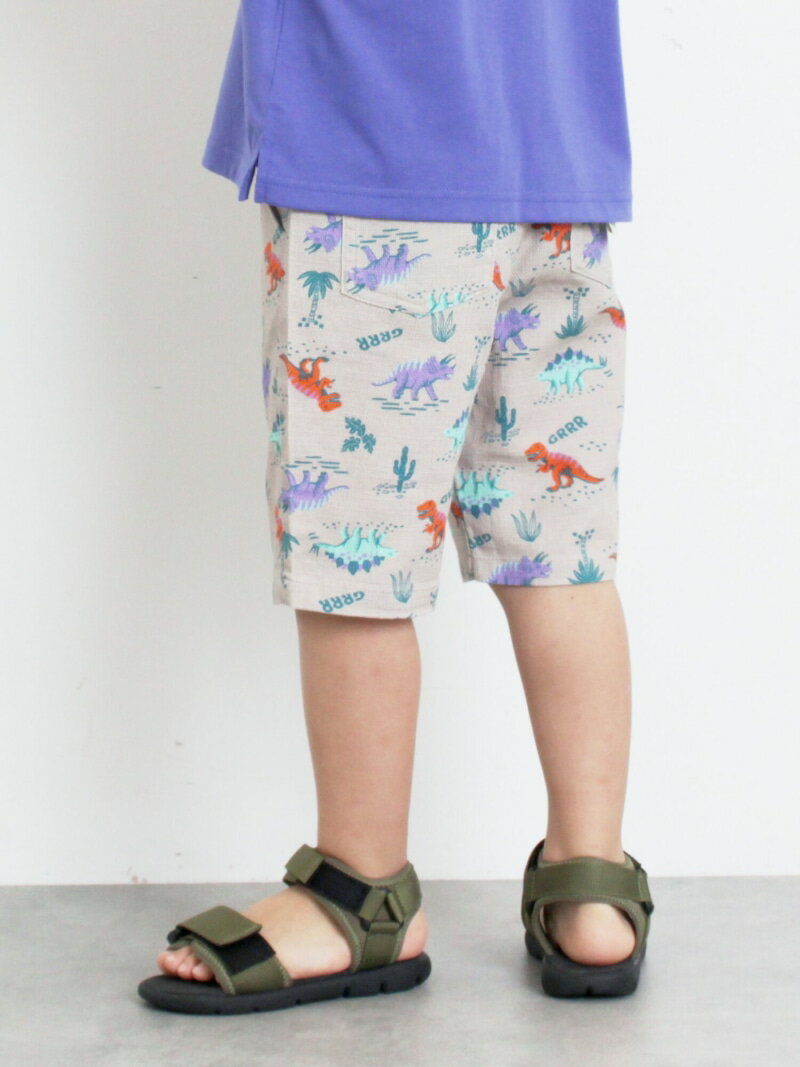 ハーフ丈恐竜柄ひんやりパンツ Samansa Mos2 Lagom サマンサモスモス パンツ その他のパンツ ブラウン ベージュ