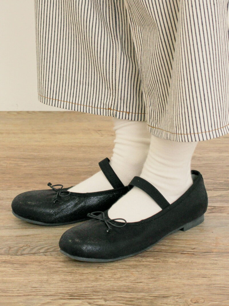 ゴムストラップメタリックバレエシューズ Samansa Mos2 サマンサモスモス シューズ・靴 レースアップ・ドレスシューズ ブラウン ブラック【送料無料】[Rakuten Fashion]