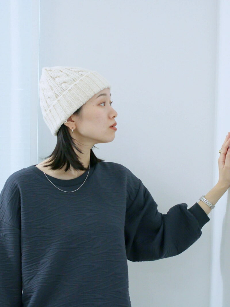 ジャガードダンボールプルオーバー Samansa Mos2 blue サマンサモスモス トップス カットソー・Tシャツ ベージュ グレー ブルー グリーン[Rakuten Fashion]