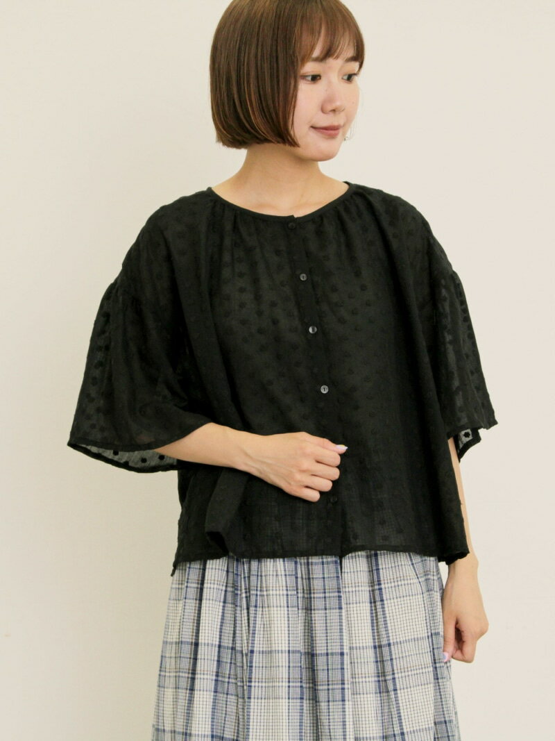 シアー刺繍ブラウス Samansa Mos2 サマンサモスモス トップス シャツ・ブラウス ブラウン ブラック ベージュ【送料無料】[Rakuten Fashion]のサムネイル