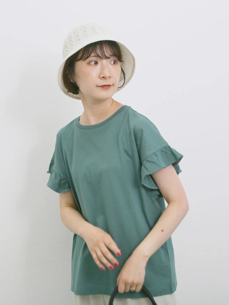 【SALE／60%OFF】【USAコットン】フリルTシャツ Samansa Mos2 blue サマンサモスモス トップス カットソー・Tシャツ ブラック ホワイト グリーン【RBA_E】[Rakuten Fashion]