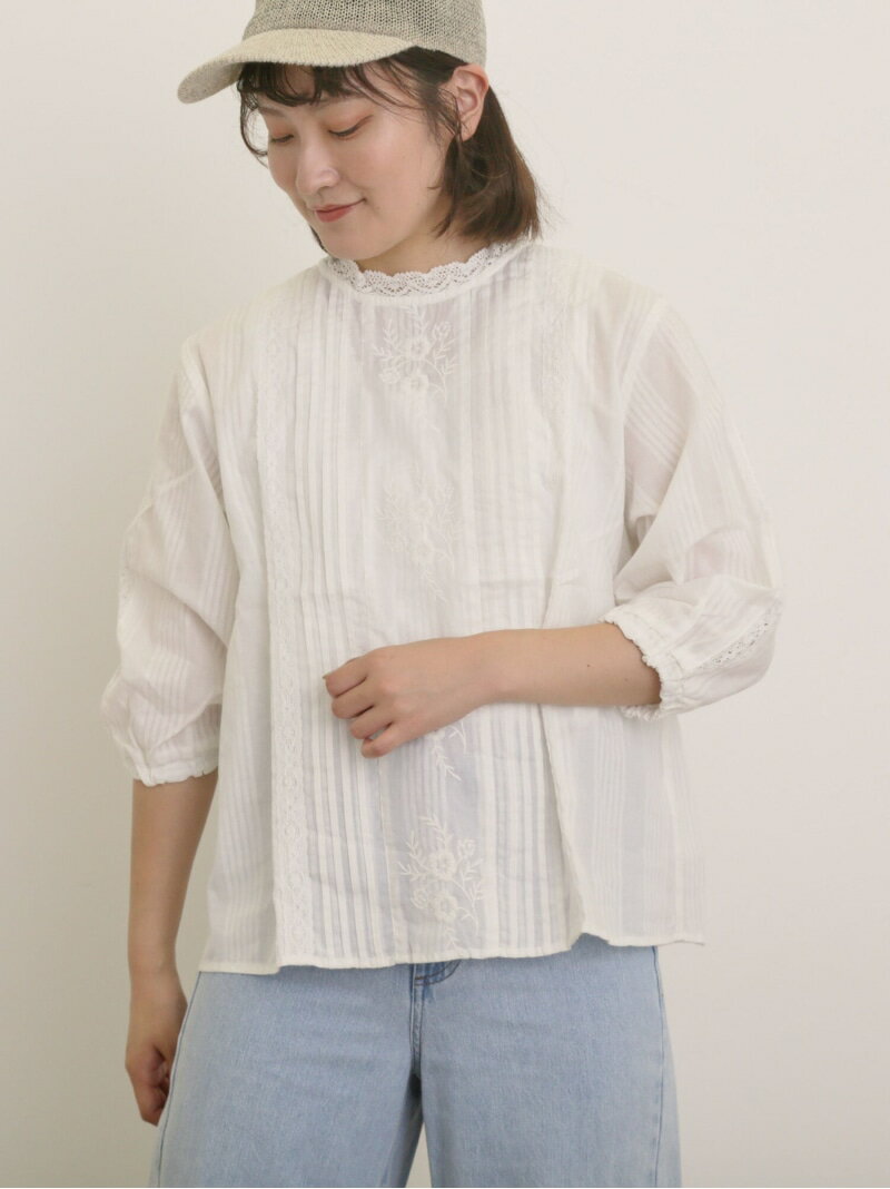 【SALE／50%OFF】フラワー柄刺繍レースブラウス Samansa Mos2 サマンサモスモス トップス シャツ・ブラウス ピンク グレー ホワイト ベージュ【RBA_E】[Rakuten Fashion]