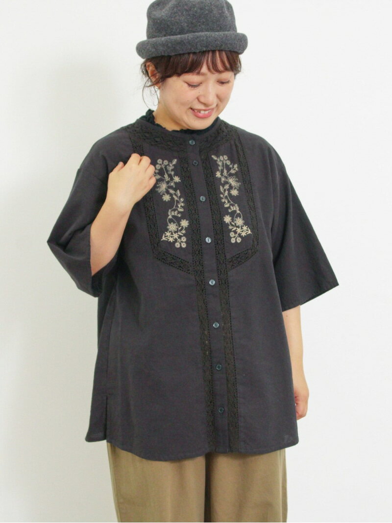 胸元刺繍ブラウス Samansa Mos2 サマンサモスモス トップス シャツ・ブラウス グレー ホワイト レッド グリーン【送料無料】[Rakuten Fashion]のサムネイル