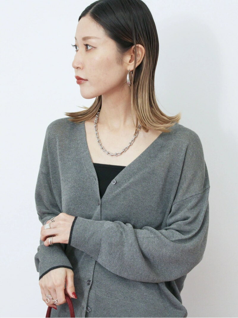 【SALE／60%OFF】配色Vネックカーディガン Samansa Mos2 blue サマンサモスモス トップス カーディガン グレー ベージュ【RBA_E】[Rakuten Fashion]